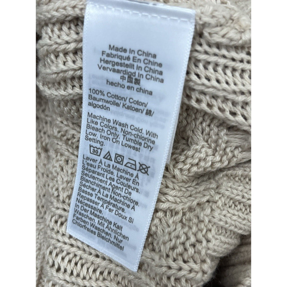 J Crew Sweater Womens XXS Cableknit Cardigan Tan Button Up V Neck Oversized - Picture 11 of 15